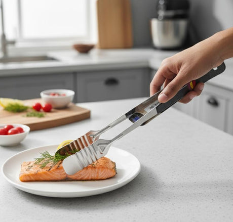 RAJ Stainless Steel Bread & Toast Tongs – Heat - Resistant Serving Tool for Kitchen, BBQ & Buffet - Al Kabayel Discount CentreRAJ Stainless Steel Bread & Toast Tongs – Heat - Resistant Serving Tool for Kitchen, BBQ & BuffetKitchen Utensils & GadgetsRAJAl Kabayel Discount Centre