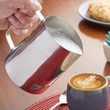 Raj Stainless Steel Catering Milk Frothing Cup CMCF36, Espresso Steaming Pitcher, Coffee Frothing Pitcher, Milk Jug, Cappuccino Latte Art Cup - 1065ML - Al Kabayel Discount CentreRaj Stainless Steel Catering Milk Frothing Cup CMCF36, Espresso Steaming Pitcher, Coffee Frothing Pitcher, Milk Jug, Cappuccino Latte Art Cup - 1065MLTea CupsRAJAl Kabayel Discount Centre