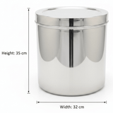 Raj Stainless Steel Dabba 35×32 cm - Al Kabayel Discount CentreRaj Stainless Steel Dabba 35×32 cmJars & Food SaversRAJAl Kabayel Discount Centre