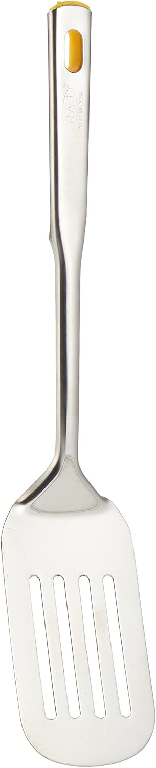 Raj Stainless Steel Queen Slotted Turner 36 cm VQST01 – Pancake & Omelette Flipper - Al Kabayel Discount CentreRaj Stainless Steel Queen Slotted Turner 36 cm VQST01 – Pancake & Omelette FlipperTurner SpatulaRAJAl Kabayel Discount Centre