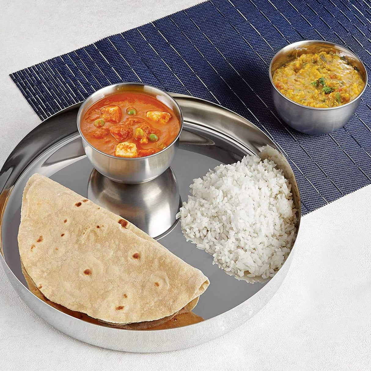 Raj Stainless Steel Round Dinner Plate Silver TS0011 Serveware Rice Plate - 24CM - Al Kabayel Discount CentreRaj Stainless Steel Round Dinner Plate Silver TS0011 Serveware Rice Plate - 24CMPlatesRAJAl Kabayel Discount Centre