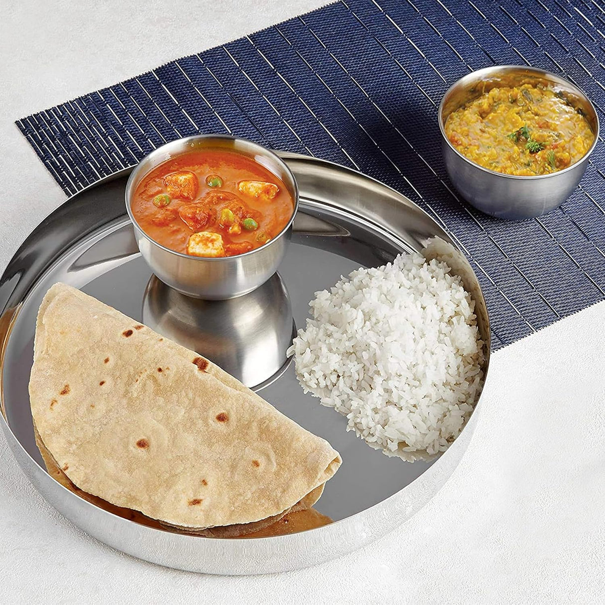 Raj Stainless Steel Round Dinner Plate Silver TS0013 Serveware Rice Plate - 29CM - Al Kabayel Discount CentreRaj Stainless Steel Round Dinner Plate Silver TS0013 Serveware Rice Plate - 29CMPlatesRAJAl Kabayel Discount Centre