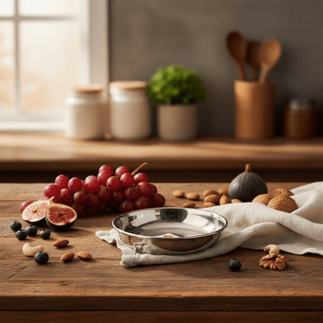 Raj Stainless Steel Small Serving Plate – 12 cm - Al Kabayel Discount CentreRaj Stainless Steel Small Serving Plate – 12 cmPlatesRAJAl Kabayel Discount Centre