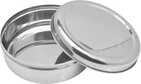 Raj Stainless Steel Storage Box PD0011 Nuts Bowl Food Container Serving Bowl Lunch Box - 18.5CM - Al Kabayel Discount CentreRaj Stainless Steel Storage Box PD0011 Nuts Bowl Food Container Serving Bowl Lunch Box - 18.5CMFood ContainersRAJAl Kabayel Discount Centre