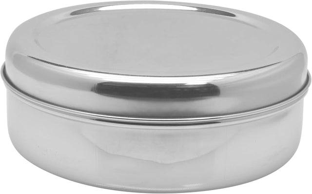 Raj Stainless Steel Storage Box PD0011 Nuts Bowl Food Container Serving Bowl Lunch Box - 18.5CM - Al Kabayel Discount CentreRaj Stainless Steel Storage Box PD0011 Nuts Bowl Food Container Serving Bowl Lunch Box - 18.5CMFood ContainersRAJAl Kabayel Discount Centre