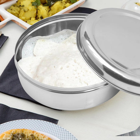 Raj Stainless Steel Storage Box PD0011 Nuts Bowl Food Container Serving Bowl Lunch Box - 18.5CM - Al Kabayel Discount CentreRaj Stainless Steel Storage Box PD0011 Nuts Bowl Food Container Serving Bowl Lunch Box - 18.5CMFood ContainersRAJAl Kabayel Discount Centre