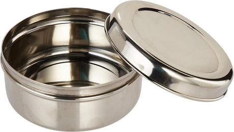 Raj Stainless Steel Storage Box PDD007 Nuts Bowl Food Container Serving Bowl Lunch Box - 11CM - Al Kabayel Discount CentreRaj Stainless Steel Storage Box PDD007 Nuts Bowl Food Container Serving Bowl Lunch Box - 11CMFood ContainersRAJAl Kabayel Discount Centre