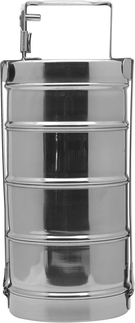 Raj Stainless Steel Tiffin Width 4 Tier BT0004 Containers Lunch Box Tiffin 4 Layer - 32CM - Al Kabayel Discount CentreRaj Stainless Steel Tiffin Width 4 Tier BT0004 Containers Lunch Box Tiffin 4 Layer - 32CMFood ContainersRAJAl Kabayel Discount Centre