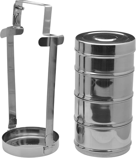 Raj Stainless Steel Tiffin Width 4 Tier BT0004 Containers Lunch Box Tiffin 4 Layer - 32CM - Al Kabayel Discount CentreRaj Stainless Steel Tiffin Width 4 Tier BT0004 Containers Lunch Box Tiffin 4 Layer - 32CMFood ContainersRAJAl Kabayel Discount Centre