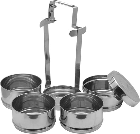 Raj Stainless Steel Tiffin Width 4 Tier BT0004 Containers Lunch Box Tiffin 4 Layer - 32CM - Al Kabayel Discount CentreRaj Stainless Steel Tiffin Width 4 Tier BT0004 Containers Lunch Box Tiffin 4 Layer - 32CMFood ContainersRAJAl Kabayel Discount Centre