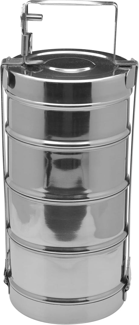 Raj Stainless Steel Tiffin Width 4 Tier BT0004 Containers Lunch Box Tiffin 4 Layer - 32CM - Al Kabayel Discount CentreRaj Stainless Steel Tiffin Width 4 Tier BT0004 Containers Lunch Box Tiffin 4 Layer - 32CMFood ContainersRAJAl Kabayel Discount Centre