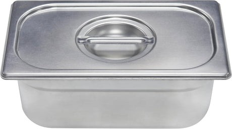 Raj Steel GN Pan Silver Gastronorm Pan Catering Pan Food Warmer Pan Food Storage Container - 26.5cmX16.2cmX10cm - Al Kabayel Discount CentreRaj Steel GN Pan Silver Gastronorm Pan Catering Pan Food Warmer Pan Food Storage Container - 26.5cmX16.2cmX10cmCookwareRAJAl Kabayel Discount Centre