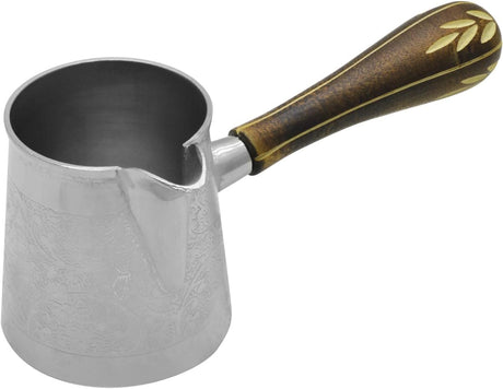 Raj Steel Turkish Coffee Warmer BTCNP3 Arabic Morroccon Greek Pot Warmer for Butter Chocolate and Milk, Stovetop Tea Pot - 200ML - Al Kabayel Discount CentreRaj Steel Turkish Coffee Warmer BTCNP3 Arabic Morroccon Greek Pot Warmer for Butter Chocolate and Milk, Stovetop Tea Pot - 200MLTea/Coffee PotsRAJAl Kabayel Discount Centre