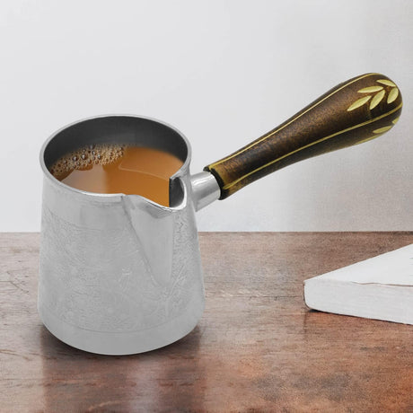 Raj Steel Turkish Coffee Warmer BTCNP3 Arabic Morroccon Greek Pot Warmer for Butter Chocolate and Milk, Stovetop Tea Pot - 200ML - Al Kabayel Discount CentreRaj Steel Turkish Coffee Warmer BTCNP3 Arabic Morroccon Greek Pot Warmer for Butter Chocolate and Milk, Stovetop Tea Pot - 200MLTea/Coffee PotsRAJAl Kabayel Discount Centre