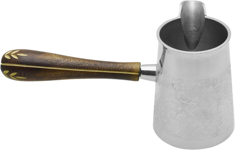 Raj Steel Turkish Coffee Warmer BTCNP4 Arabic Morroccon Greek Pot Warmer for Butter Chocolate and Milk, Stovetop Tea Pot - 300ML - Al Kabayel Discount CentreRaj Steel Turkish Coffee Warmer BTCNP4 Arabic Morroccon Greek Pot Warmer for Butter Chocolate and Milk, Stovetop Tea Pot - 300MLTea/Coffee PotsRAJAl Kabayel Discount Centre