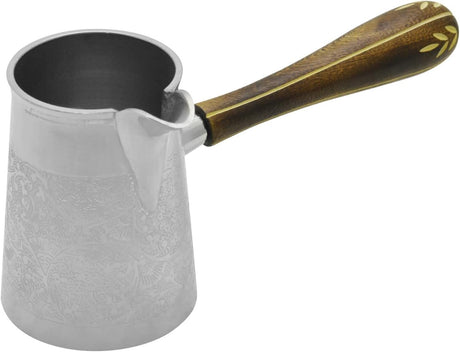 Raj Steel Turkish Coffee Warmer BTCNP4 Arabic Morroccon Greek Pot Warmer for Butter Chocolate and Milk, Stovetop Tea Pot - 300ML - Al Kabayel Discount CentreRaj Steel Turkish Coffee Warmer BTCNP4 Arabic Morroccon Greek Pot Warmer for Butter Chocolate and Milk, Stovetop Tea Pot - 300MLTea/Coffee PotsRAJAl Kabayel Discount Centre