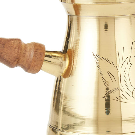 Raj Turkish Coffee Pot with wooden handle Elegant Gold - BTC007, Arabic, Morroccon, Greek Pot, Warmer for Butter, Chocolate and Milk, Stovetop Tea Pot - 7CM - Al Kabayel Discount CentreRaj Turkish Coffee Pot with wooden handle Elegant Gold - BTC007, Arabic, Morroccon, Greek Pot, Warmer for Butter, Chocolate and Milk, Stovetop Tea Pot - 7CMTea/Coffee PotsRAJAl Kabayel Discount Centre