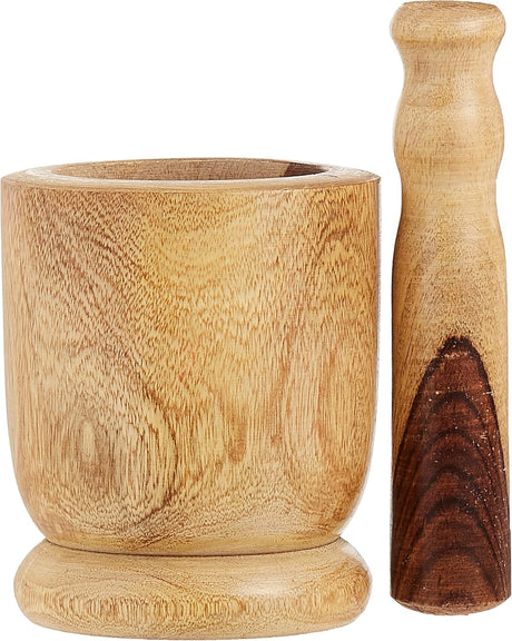 Raj Wooden Mortar And Pestle Set WMO002 Garlic Crusher Manual Spices Grinder Chutney Maker Ideal for Ginger Garlic Herbs Grinder - 10.5CM - Al Kabayel Discount CentreRaj Wooden Mortar And Pestle Set WMO002 Garlic Crusher Manual Spices Grinder Chutney Maker Ideal for Ginger Garlic Herbs Grinder - 10.5CMKitchen Utensils & GadgetsRAJAl Kabayel Discount Centre