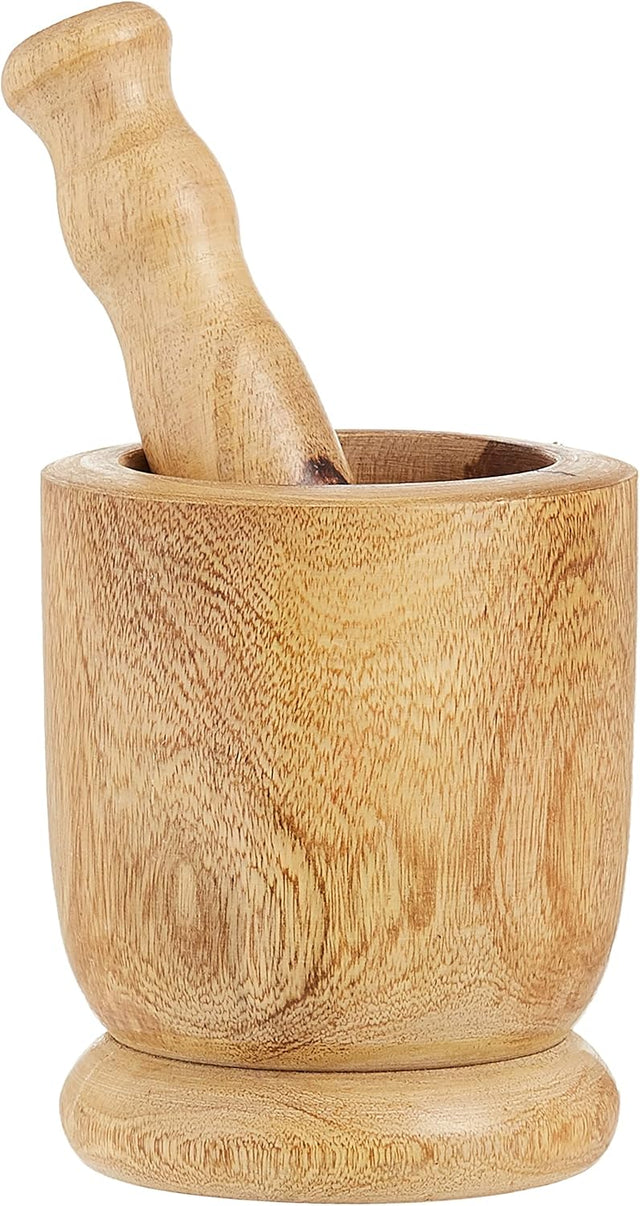 Raj Wooden Mortar And Pestle Set WMO002 Garlic Crusher Manual Spices Grinder Chutney Maker Ideal for Ginger Garlic Herbs Grinder - 10.5CM - Al Kabayel Discount CentreRaj Wooden Mortar And Pestle Set WMO002 Garlic Crusher Manual Spices Grinder Chutney Maker Ideal for Ginger Garlic Herbs Grinder - 10.5CMKitchen Utensils & GadgetsRAJAl Kabayel Discount Centre