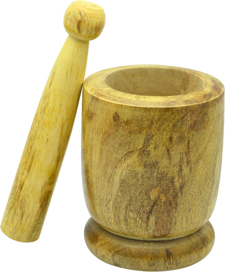 Raj Wooden Mortar And Pestle Set Wooden WMO003, Garlic Crusher , Manual Spices Grinder Chutney Maker Ideal for Ginger Garlic, Herbs Grinder - 12CM - Al Kabayel Discount CentreRaj Wooden Mortar And Pestle Set Wooden WMO003, Garlic Crusher , Manual Spices Grinder Chutney Maker Ideal for Ginger Garlic, Herbs Grinder - 12CMKitchen Utensils & GadgetsRAJAl Kabayel Discount Centre