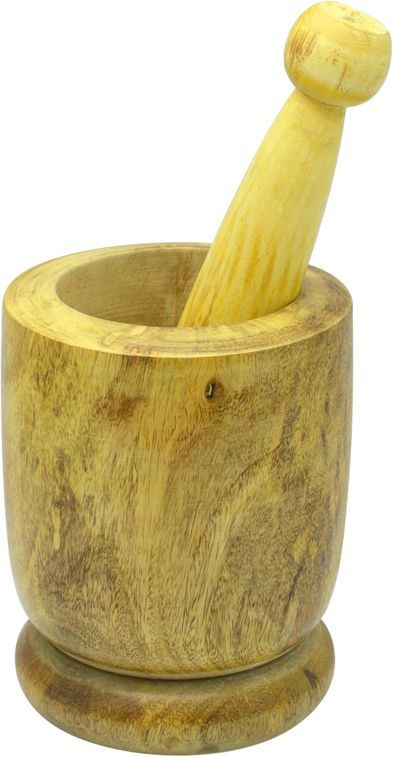 Raj Wooden Mortar And Pestle Set Wooden WMO003, Garlic Crusher , Manual Spices Grinder Chutney Maker Ideal for Ginger Garlic, Herbs Grinder - 12CM - Al Kabayel Discount CentreRaj Wooden Mortar And Pestle Set Wooden WMO003, Garlic Crusher , Manual Spices Grinder Chutney Maker Ideal for Ginger Garlic, Herbs Grinder - 12CMKitchen Utensils & GadgetsRAJAl Kabayel Discount Centre
