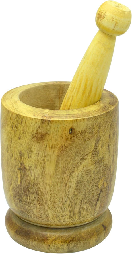 Raj Wooden Mortar And Pestle Set Wooden WMO003, Garlic Crusher , Manual Spices Grinder Chutney Maker Ideal for Ginger Garlic, Herbs Grinder - 12CM - Al Kabayel Discount CentreRaj Wooden Mortar And Pestle Set Wooden WMO003, Garlic Crusher , Manual Spices Grinder Chutney Maker Ideal for Ginger Garlic, Herbs Grinder - 12CMKitchen Utensils & GadgetsRAJAl Kabayel Discount Centre