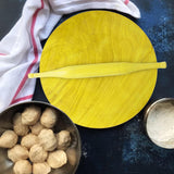 Raj Wooden Rolling Pin and Board Set Wooden WCB012 Chakla Belan Roti Roller Chapati Maker, Roti Maker, Tortilla Roller - 12Inch - Al Kabayel Discount CentreRaj Wooden Rolling Pin and Board Set Wooden WCB012 Chakla Belan Roti Roller Chapati Maker, Roti Maker, Tortilla Roller - 12InchKitchen Utensils & GadgetsRAJAl Kabayel Discount Centre