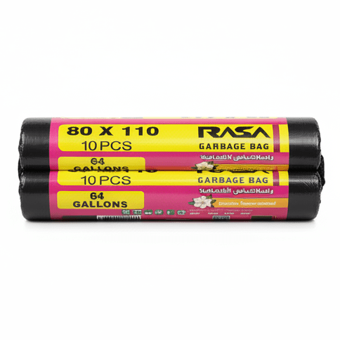 Rasa Black Heavy - Duty Garbage Bags 64 Gallon 80x110 cm – 10 Bags x Pack of 2 - Al Kabayel Discount CentreRasa Black Heavy - Duty Garbage Bags 64 Gallon 80x110 cm – 10 Bags x Pack of 2DisposablesRASAAl Kabayel Discount Centre