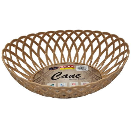 Ratan Cane Plastic Oval Shape Fruit Basket (Medium) - 30cmX23cmX8cm - BurlyWood - Al Kabayel Discount CentreRatan Cane Plastic Oval Shape Fruit Basket (Medium) - 30cmX23cmX8cm - BurlyWoodOrganizers & AccessoriesRATANAl Kabayel Discount Centre