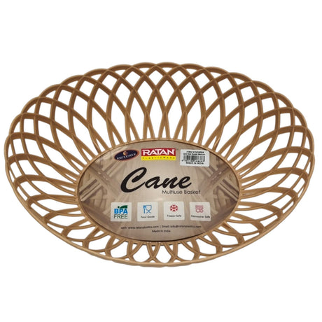 Ratan Cane Plastic Oval Shape Fruit Basket (Medium) - 30cmX23cmX8cm - BurlyWood - Al Kabayel Discount CentreRatan Cane Plastic Oval Shape Fruit Basket (Medium) - 30cmX23cmX8cm - BurlyWoodOrganizers & AccessoriesRATANAl Kabayel Discount Centre