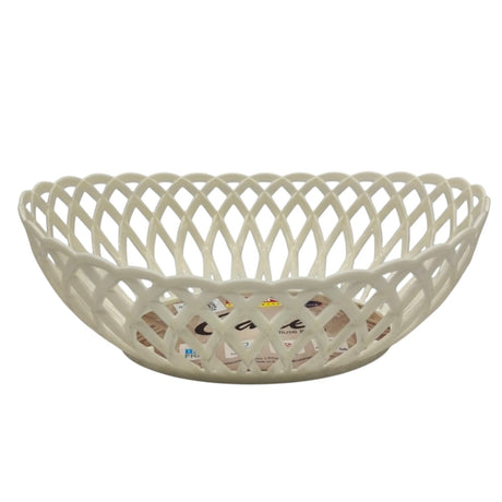 Ratan Cane Plastic Oval Shape Fruit Basket (Medium) - 30cmX23cmX8cm - White - Al Kabayel Discount CentreRatan Cane Plastic Oval Shape Fruit Basket (Medium) - 30cmX23cmX8cm - WhiteOrganizers & AccessoriesRATANAl Kabayel Discount Centre