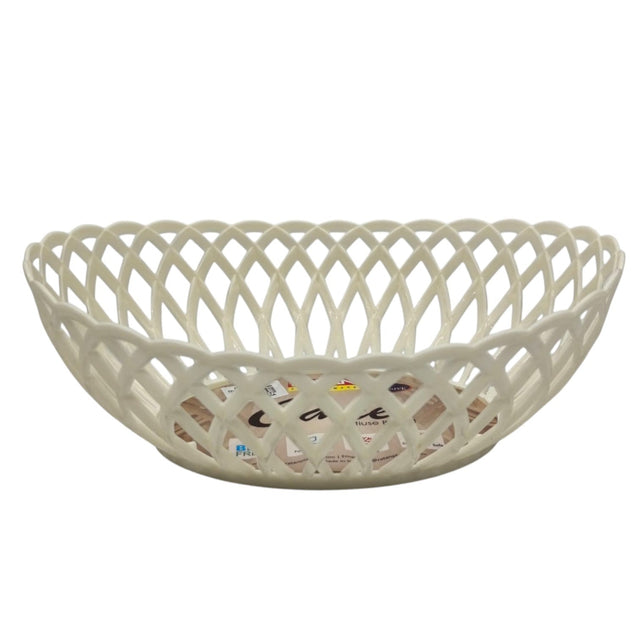 Ratan Cane Plastic Oval Shape Fruit Basket (Medium) - 30cmX23cmX8cm - White - Al Kabayel Discount CentreRatan Cane Plastic Oval Shape Fruit Basket (Medium) - 30cmX23cmX8cm - WhiteOrganizers & AccessoriesRATANAl Kabayel Discount Centre