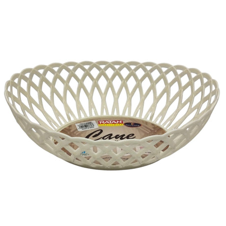Ratan Cane Plastic Oval Shape Fruit Basket (Medium) - 30cmX23cmX8cm - White - Al Kabayel Discount CentreRatan Cane Plastic Oval Shape Fruit Basket (Medium) - 30cmX23cmX8cm - WhiteOrganizers & AccessoriesRATANAl Kabayel Discount Centre