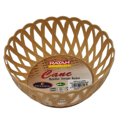 Ratan Cane Plastic Round Fruit Bowl Basket (Small) - 15cmX7cm - BurlyWood - Al Kabayel Discount CentreRatan Cane Plastic Round Fruit Bowl Basket (Small) - 15cmX7cm - BurlyWoodOrganizers & AccessoriesRATANAl Kabayel Discount Centre