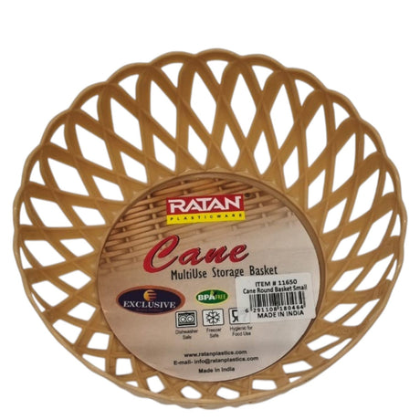 Ratan Cane Plastic Round Fruit Bowl Basket (Small) - 15cmX7cm - BurlyWood - Al Kabayel Discount CentreRatan Cane Plastic Round Fruit Bowl Basket (Small) - 15cmX7cm - BurlyWoodOrganizers & AccessoriesRATANAl Kabayel Discount Centre