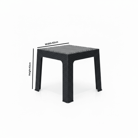 Rattan-Style Plastic Coffee Table - 43×42cm - Black / White - Al Kabayel Discount CentreRattan-Style Plastic Coffee Table - 43×42cm - Black / WhiteOrganizers & AccessoriesAKDCAl Kabayel Discount Centre