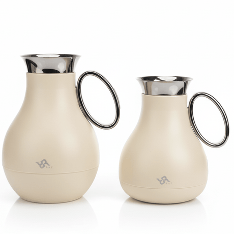RAZ 2 Piece Vacuum Flask Set 0.5L & 1.0L – Light Brown Double Wall Thermal Flasks with Silver Trim - Al Kabayel Discount CentreRAZ 2 Piece Vacuum Flask Set 0.5L & 1.0L – Light Brown Double Wall Thermal Flasks with Silver TrimThermosRAZAl Kabayel Discount Centre