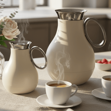 RAZ 2 Piece Vacuum Flask Set 0.5L & 1.0L – Light Brown Double Wall Thermal Flasks with Silver Trim - Al Kabayel Discount CentreRAZ 2 Piece Vacuum Flask Set 0.5L & 1.0L – Light Brown Double Wall Thermal Flasks with Silver TrimThermosRAZAl Kabayel Discount Centre