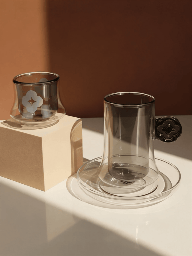 RAZ Axis Tea & Coffee Glass Set | 18 Pcs | 6 Tea Cups, 6 Cawa Cups & 6 Saucers | Smoky Grey - Al Kabayel Discount CentreRAZ Axis Tea & Coffee Glass Set | 18 Pcs | 6 Tea Cups, 6 Cawa Cups & 6 Saucers | Smoky GreyTea SetsRAZAl Kabayel Discount Centre