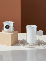 RAZ Axis Tea & Coffee Glass Set | 18 Pcs | 6 Tea Cups, 6 Cawa Cups & 6 Saucers | White - Al Kabayel Discount CentreRAZ Axis Tea & Coffee Glass Set | 18 Pcs | 6 Tea Cups, 6 Cawa Cups & 6 Saucers | WhiteTea SetsRAZAl Kabayel Discount Centre
