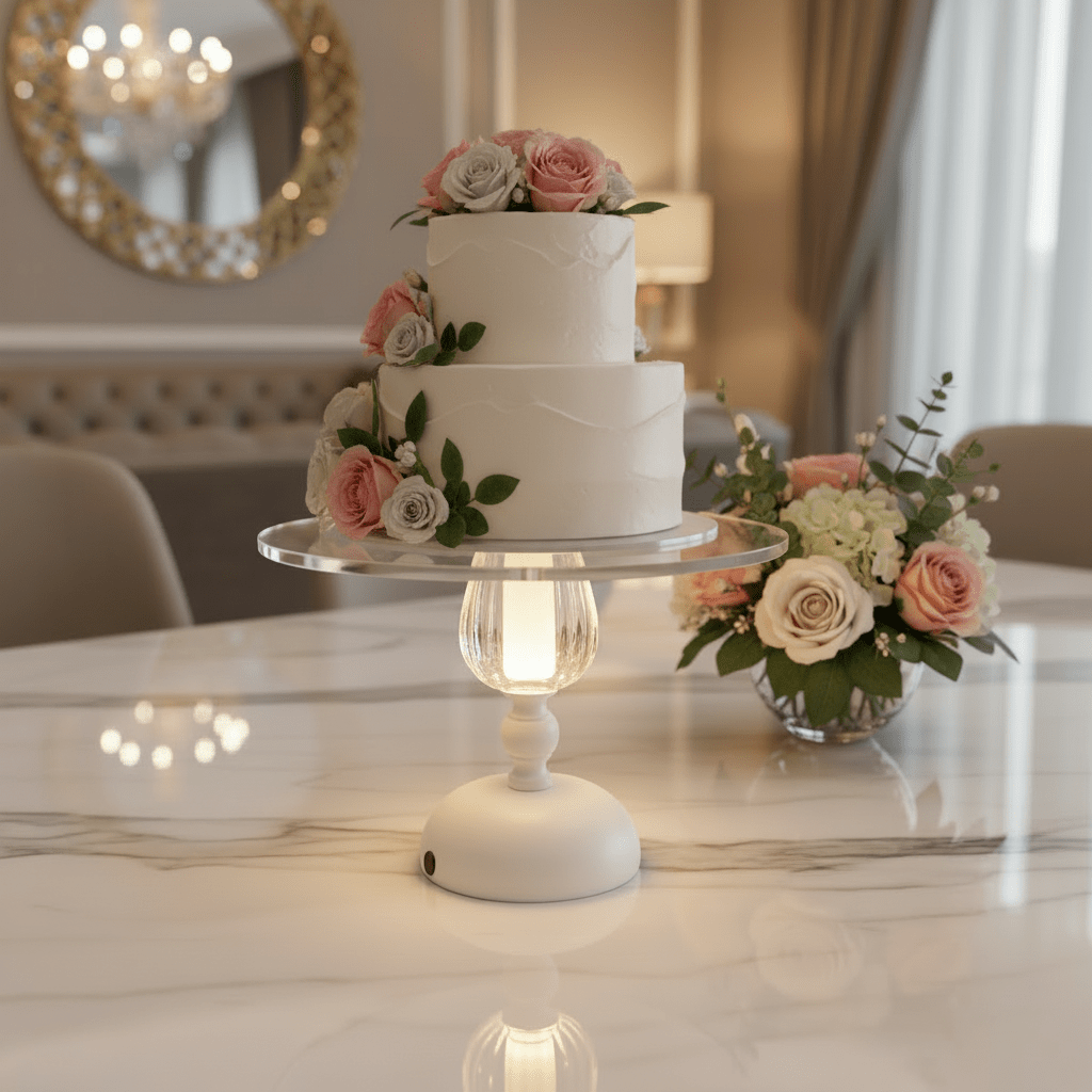 RAZ Elegant LED Acrylic Cake Stand with Sturdy Metal Base – Modern Dessert Display Stand 30×20 cm - Al Kabayel Discount CentreRAZ Elegant LED Acrylic Cake Stand with Sturdy Metal Base – Modern Dessert Display Stand 30×20 cmServing TraysRAZAl Kabayel Discount Centre