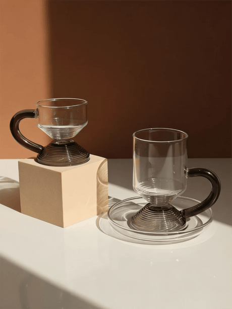 RAZ Levita 18-Piece Tea & Coffee Glass Set | Floating Handle | 6 Large Cups, 6 Small Cups & 6 Saucers | Gray - Al Kabayel Discount CentreRAZ Levita 18-Piece Tea & Coffee Glass Set | Floating Handle | 6 Large Cups, 6 Small Cups & 6 Saucers | GrayTea SetsRAZAl Kabayel Discount Centre