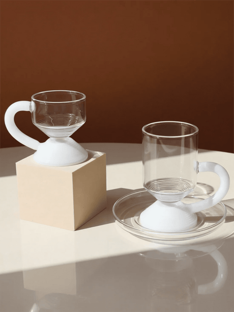 RAZ Levita 18-Piece Tea & Coffee Glass Set | Floating Handle | 6 Large Cups, 6 Small Cups & 6 Saucers | White - Al Kabayel Discount CentreRAZ Levita 18-Piece Tea & Coffee Glass Set | Floating Handle | 6 Large Cups, 6 Small Cups & 6 Saucers | WhiteTea SetsRAZAl Kabayel Discount Centre