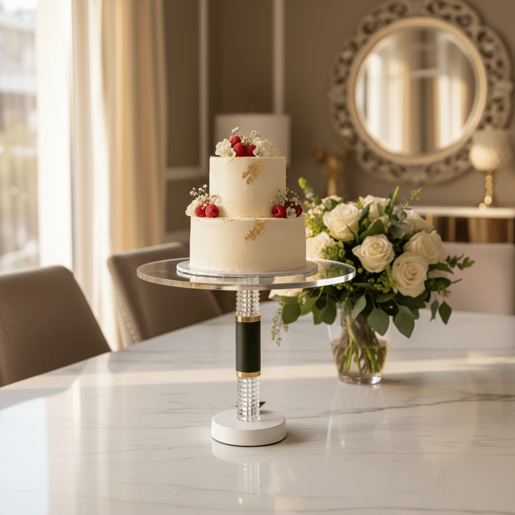 RAZ Luxury Acrylic Cake Stand with Integrated Light and Metal Base – Premium Cake Display 30 cm - Al Kabayel Discount CentreRAZ Luxury Acrylic Cake Stand with Integrated Light and Metal Base – Premium Cake Display 30 cmServing TraysRAZAl Kabayel Discount Centre