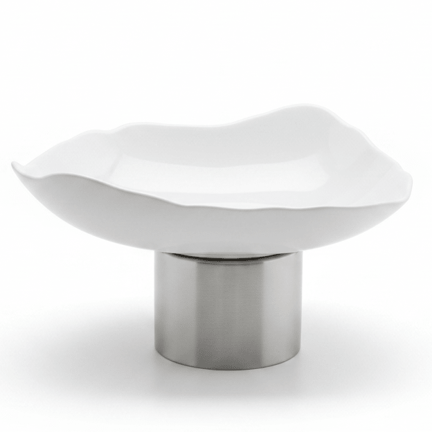 Raz Silver Metal Footed White Ceramic Candy Bowl for Sweets, Dates & Serving Display 25 × 13 cm - Al Kabayel Discount CentreRaz Silver Metal Footed White Ceramic Candy Bowl for Sweets, Dates & Serving Display 25 × 13 cmBowlsRAZAl Kabayel Discount Centre