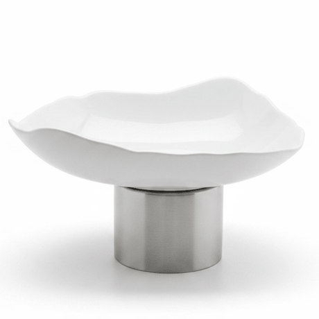 Raz Silver Metal Footed White Ceramic Candy Bowl for Sweets, Dates & Serving Display 25 × 13 cm - Al Kabayel Discount CentreRaz Silver Metal Footed White Ceramic Candy Bowl for Sweets, Dates & Serving Display 25 × 13 cmBowlsRAZAl Kabayel Discount Centre