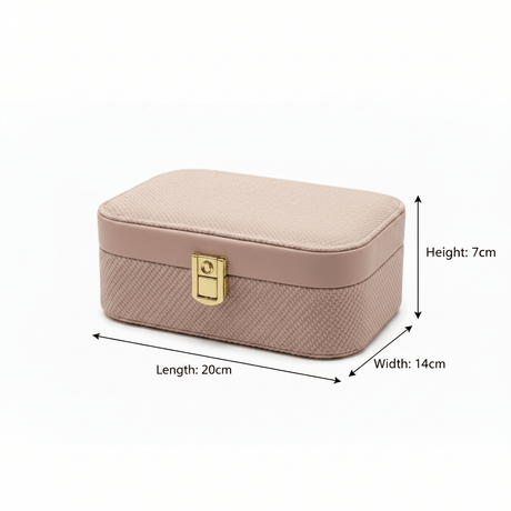 Rectangle Rexin Jewellery Box - 20×14×7cm - Grey / Pink / Cream - Al Kabayel Discount CentreRectangle Rexin Jewellery Box - 20×14×7cm - Grey / Pink / CreamOrganizers & AccessoriesAKDCAl Kabayel Discount Centre