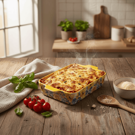 Rectangular Ceramic Baking Dish with Floral Handle Design In Assorted Colours – Stylish Oven - to - Serve Dish (26×18 cm) - Al Kabayel Discount CentreRectangular Ceramic Baking Dish with Floral Handle Design In Assorted Colours – Stylish Oven - to - Serve Dish (26×18 cm)Roasting PansAKDCAl Kabayel Discount Centre