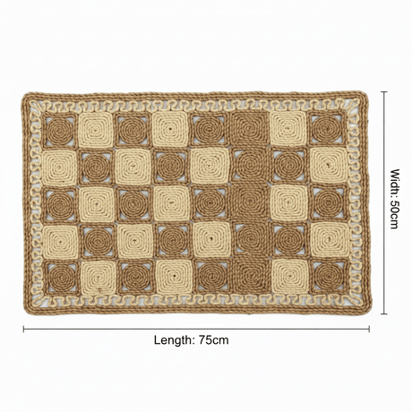 Rectangular Rattan Door Mat Natural Woven Entrance Rug - 75×50cm - Al Kabayel Discount CentreRectangular Rattan Door Mat Natural Woven Entrance Rug - 75×50cmDoormatsAKDCAl Kabayel Discount Centre