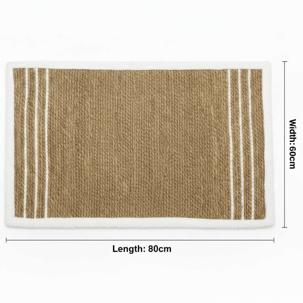 Rectangular Seagrass Mat Natural Braided Rug with White Border - 60×80 cm - Al Kabayel Discount CentreRectangular Seagrass Mat Natural Braided Rug with White Border - 60×80 cmDoormatsAKDCAl Kabayel Discount Centre